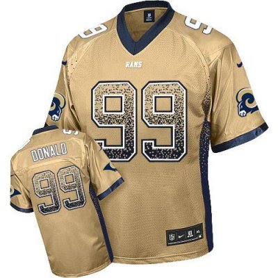 Jerseys Factory Cheap Nike Rams #99 Aaron Donald Gold Men's Stit