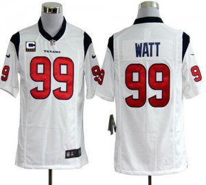 Jerseys Factory Cheap Nike Texans #99 J.J. Watt White With C Pat
