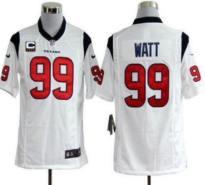 Jerseys Factory Cheap Nike Texans #99 J.J. Watt White With C Pat