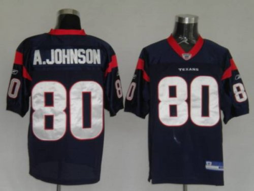 Jerseys Factory Cheap Texans A. Johnson #80 Blue Stitched NFL Je