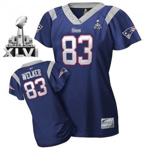 Jerseys Factory Cheap Patriots #83 Wes Welker Blue Women's Field