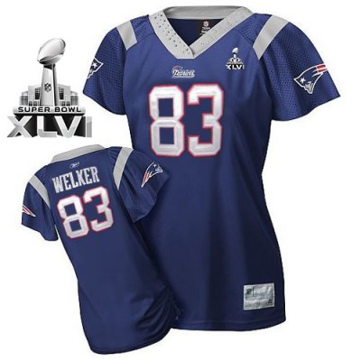 Jerseys Factory Cheap Patriots #83 Wes Welker Blue Women's Field