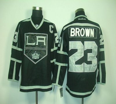 Jerseys Factory Cheap Kings #23 Dustin Brown Black Ice Embroider