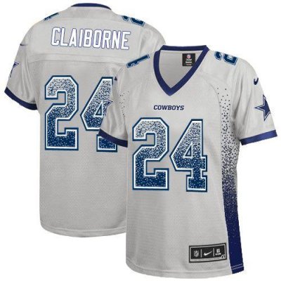 Jerseys Factory Cheap Nike Cowboys #24 Morris Claiborne Grey Wom