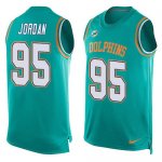 Jerseys Factory Cheap Nike Dolphins #95 Dion Jordan Aqua Green T