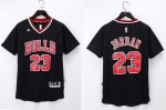 Jerseys Factory Cheap Bulls #23 Michael Jordan Black Short Sleev
