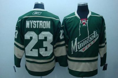 Jerseys Factory Cheap Wild #23 Nystrom Embroidered Green NHL Jer