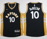Jerseys Factory Cheap Raptors #10 DeMar DeRozan Black/Gold Stitc