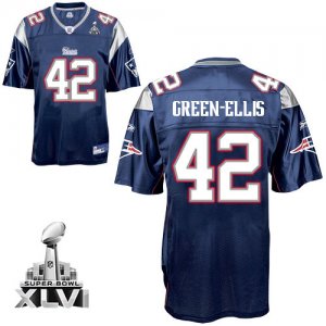 Jerseys Factory Cheap Patriots #42 Green-Ellis Dark Blue Super B