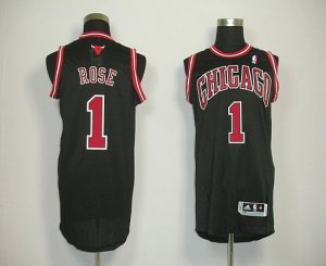 Jerseys Factory Cheap Revolution 30 Bulls #1 Derrick Rose Black