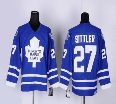 Jerseys Factory Cheap Maple Leafs #27 Darryl Sittler Blue Home E