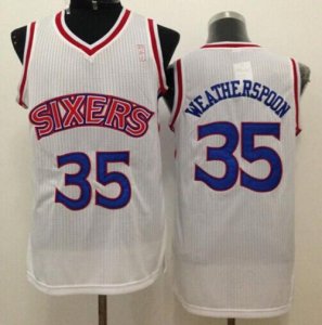 Jerseys Factory Cheap 76ers #35 Clarence Weatherspoon White Thro