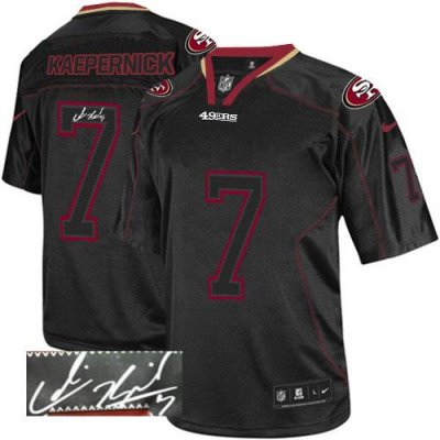 Jerseys Factory Cheap Nike 49ers #7 Colin Kaepernick Lights Out