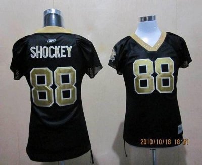Jerseys Factory Cheap Saints #88 Jeremy Shockey Black Women's Fi