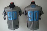 Jerseys Factory Cheap Nike Lions #90 Ndamukong Suh Grey Shadow M