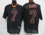 Jerseys Factory Cheap Broncos #7 John Elway Lights Out Black Sti
