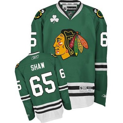 Jerseys Factory Cheap Blackhawks #65 Andrew Shaw Green Embroider