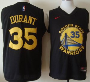 Jerseys Factory Cheap Warriors #35 Kevin Durant Black Fashion St