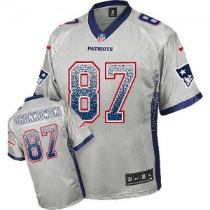 Jerseys Factory Cheap Nike Patriots #87 Rob Gronkowski Grey Men'