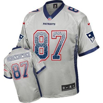 Jerseys Factory Cheap Nike Patriots #87 Rob Gronkowski Grey Men'