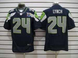 Jerseys Factory Cheap Nike Seahawks #24 Marshawn Lynch Steel Blu