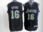 Jerseys Factory Cheap Lakers #16 Pau Gasol Black Camo Fashion St