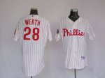 Jerseys Factory Cheap Phillies #28 Jayson Werth Embroidered Whit