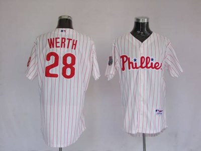 Jerseys Factory Cheap Phillies #28 Jayson Werth Embroidered Whit