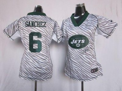Jerseys Factory Cheap Nike Jets #6 Mark Sanchez Zebra Women's Em
