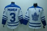Jerseys Factory Cheap Maple Leafs #3 Dion Phaneuf Embroidered Wh