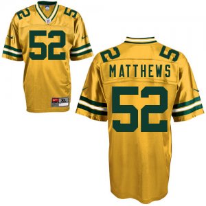Jerseys Factory Cheap Nike Packers #52 Clay Matthews Yellow Stit