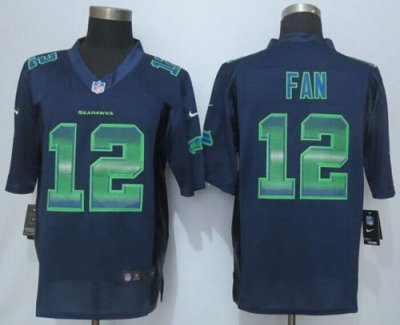Jerseys Factory Cheap Nike Seahawks #12 Fan Steel Blue Team Colo