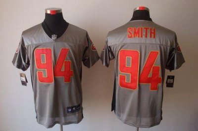 Jerseys Factory Cheap Nike 49ers #94 Justin Smith Grey Shadow Me