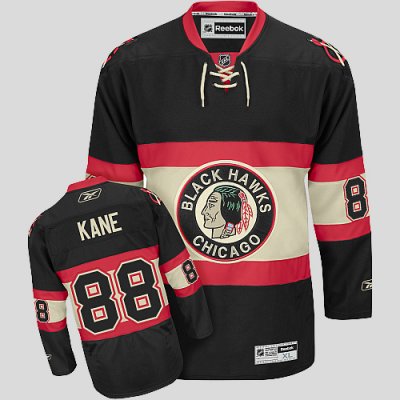 Jerseys Factory Cheap Blackhawks #88 Patrick Kane Black Embroide