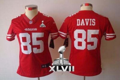 Jerseys Factory Cheap Nike 49ers #85 Vernon Davis Red Team Color