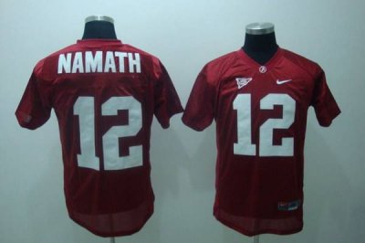 Jerseys Factory Cheap Crimson Tide #12 Joe Namath Red Embroidere