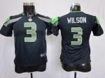 Jerseys Factory Cheap Nike Seahawks #3 Russell Wilson Steel Blue