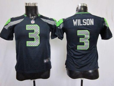 Jerseys Factory Cheap Nike Seahawks #3 Russell Wilson Steel Blue