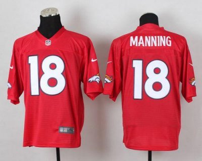 Jerseys Factory Cheap Nike Broncos #18 Peyton Manning Red Men's