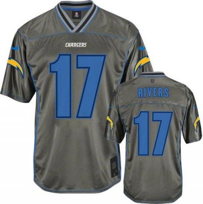 Jerseys Factory Cheap Nike Chargers #17 Philip Rivers Grey Men's