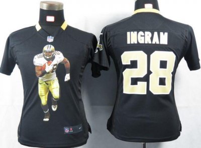Jerseys Factory Cheap Nike Saints #28 Mark Ingram Black Team Col