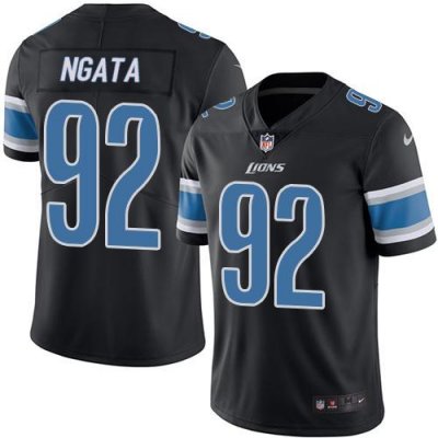 Jerseys Factory Cheap Nike Lions #92 Haloti Ngata Black Men's St