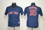 Jerseys Factory Cheap Red Sox #15 Dustin Pedroia Dark Blue Cool