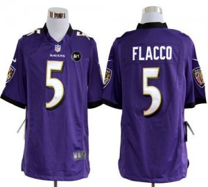 Jerseys Factory Cheap Nike Ravens #5 Joe Flacco Purple Team Colo