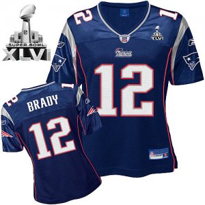 Jerseys Factory Cheap Patriots #12 Tom Brady Blue Women's Team S