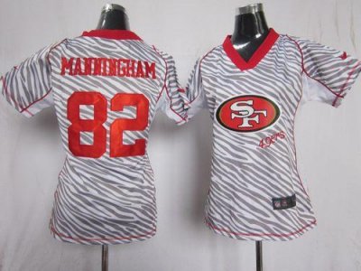 Jerseys Factory Cheap Nike 49ers #82 Mario Manningham Zebra Wome