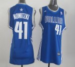 Jerseys Factory Cheap Mavericks #41 Dirk Nowitzki Blue Women's R