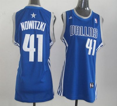 Jerseys Factory Cheap Mavericks #41 Dirk Nowitzki Blue Women's R