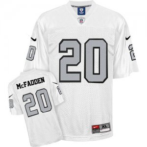 Jerseys Factory Cheap Nike Raiders #20 Darren McFadden White Sil