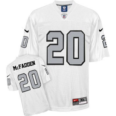 Jerseys Factory Cheap Nike Raiders #20 Darren McFadden White Sil